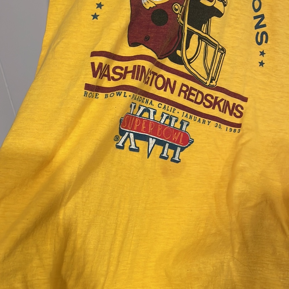 Vintage 1982 NFC Champions Washington Redskins XVII Rose Bowl Super Bowl T-Shirt - Picture 6 of 8